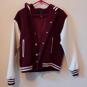 Maroon letterman jacket